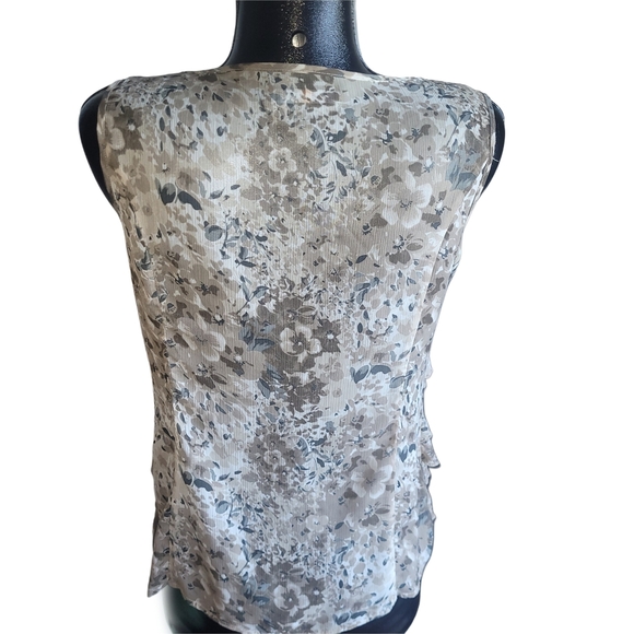 Nicole Benisti Sleeveless Floral Layered Top L - Picture 5 of 6
